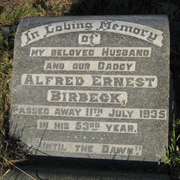 BIRBECK Alfred Ernest -1935