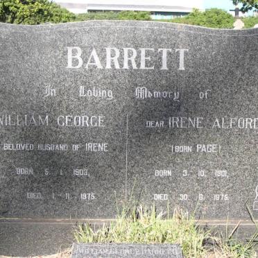 BARRETT William George 1903-1975 &amp; Irene Alford PAGE 1901-1975