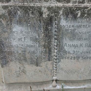 BALZER Wilhem F. 1878-1935 &amp; Anna K. 1883-1946