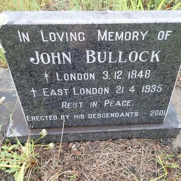 BULLOCK John 1848-1935