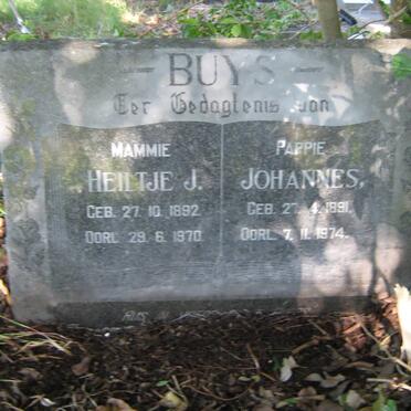 BUYS Johannes 1891-1974 &amp; Heiltje J. 1892-1970