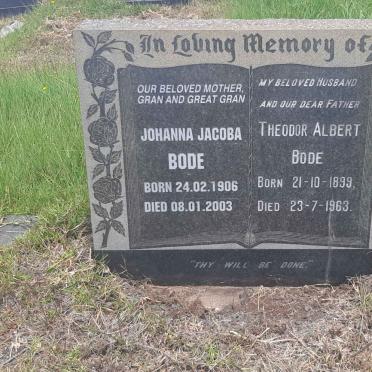 BODE Theodor Albert 1899-1963 &amp; Johanna Jacoba 1906-2003