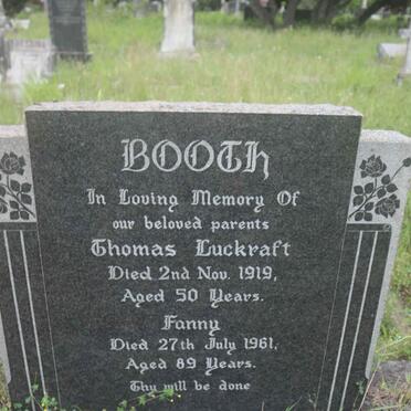 BOOTH Thomas Luckraft -1919 &amp; Fanny -1961