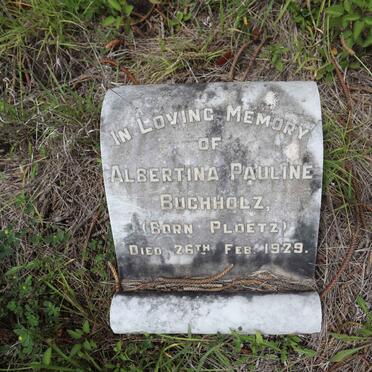 BUCHHOLZ Albertina Pauline nee PLOETZ -1929