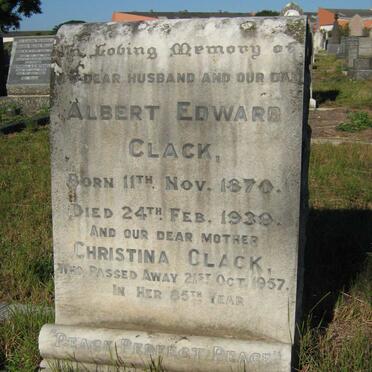 CLACK Albert Edward 1870-1939 &amp; Christina -1957