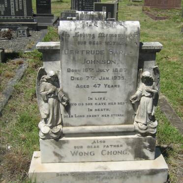 CHONG Wong 1871-1942 &amp; Gertrude Sarah JOHNSON 1887-1935