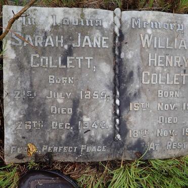 COLLETT William Henry 1858-1947 &amp; Sarah Jane 1855-1940