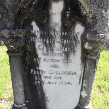 CALLAGHAN William Charles -1931 &amp; Fanny -1934