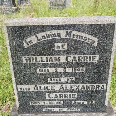 CARRIE William -1944 &amp; Alice Alexandra -1946