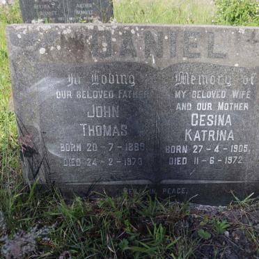 DANIEL John Thomas 1889-1973 &amp; Gesina Katrina 1905-1972