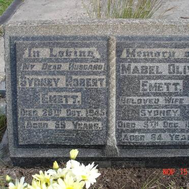EMETT Sydney Robert -1945 &amp; Mabel Olive -1978
