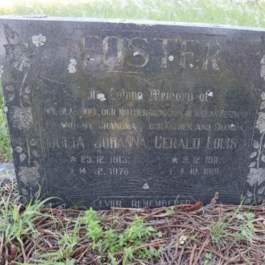 FOSTER Gerald Louis 1911-1981 &amp; Julia Johanna 1913-1976