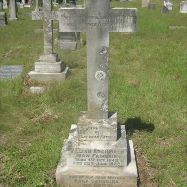 FAIRBAIRN William Archibald Shaw 1849-1928 &amp; Anna Georgina SMITH 1850-1930