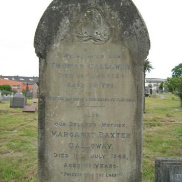 GALLOWAY Thomas -1926 &amp; Margaret Baxter -1946