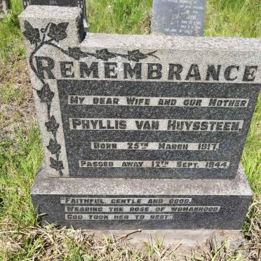 HUYSSTEEN Phyllis, van 1917-1944
