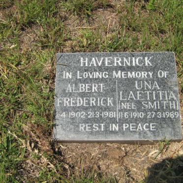 HAVERNICK Albert Frederick 1902-1981 &amp; Una Leatitta (Nee SMITH) 1910-1989