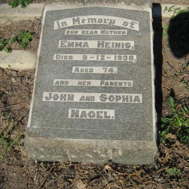 HEINIS Emma -1938 :: NAGEL John -1889 &amp; Sophia -1906