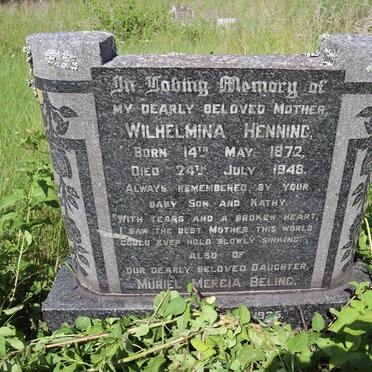 HENNING Wilhelmina 1872-1948 :: BELING Muriel Mercia 1935-1937