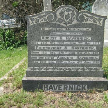 HAVERNICK August G. 1862-1919 &amp; Friedericke A. 1870-1942 &amp; Auguste 1892-1895