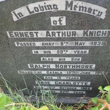 KNIGHT Ernest Arthur -1938 :: KNIGHT Rose Charlotte -1966 :: KNIGHT Ralph Northmore -1942