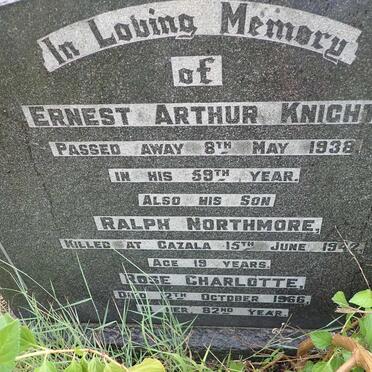 KNIGHT Ernest Arthur -1938 :: KNIGHT Rose Charlotte -1966 :: KNIGHT Ralph Northmore -1942