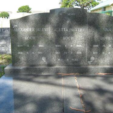 KOCH Alexander 1903-1980 :: KOCH Aletta 1909-1976 :: BOTHA Sina 1887-1947