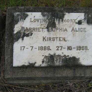 KIRSTEN Harriet Sophia  Alice  1886-1958