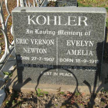 KOHLER Eric Vernon Newton 1907-1984 &amp; Evelyn Amelia 1912-2002