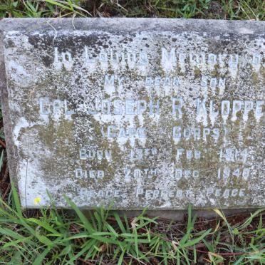 KLOPPERS Joseph R. 1914-1940