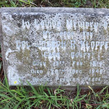 KLOPPERS Joseph R. 1914-1940