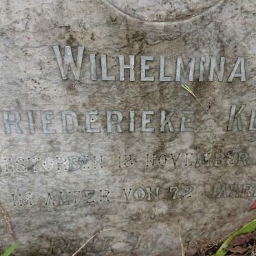 KLEIN Wilhelmina Friederieke -1909