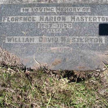 MASTERTON William David 1875-1955 &amp; Florence Marion 1887-1920