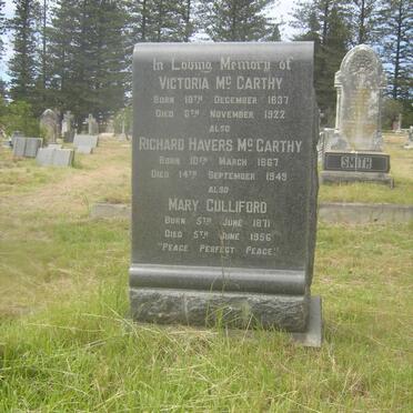 McCARTHY Victoria 1837-1922 :: McCARTHY Richard Havers 1867-1949 :: CULLIFORD Mary 1871-1956