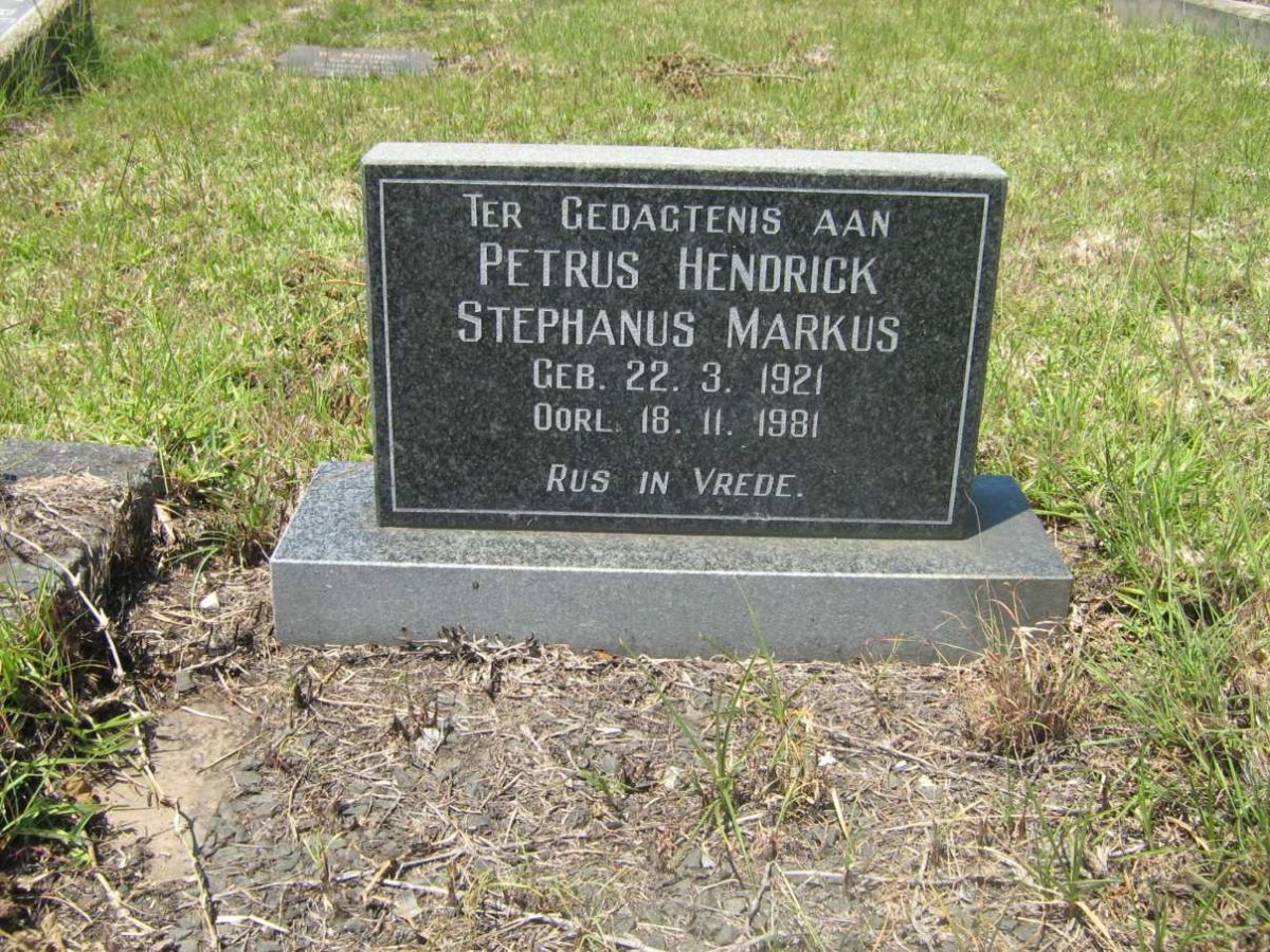 MARKUS Petrus Hendrick Stephanus 1921-1981