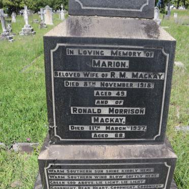 MACKAY Ronald Morrison -1937 &amp; Marion -1918