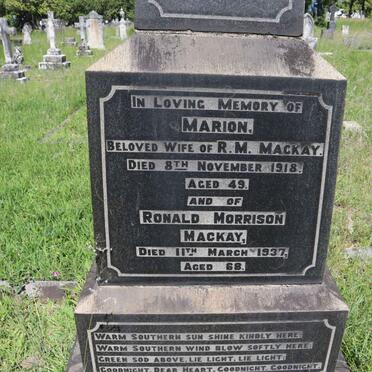 MACKAY Ronald Morrison -1937 &amp; Marion -1918