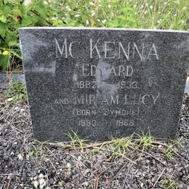 MCKENNA Edward 1882-1933 &amp; Miriam Lucy SYMONS 1883-1968