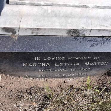 NORTON Martha Letitia 1869-1901