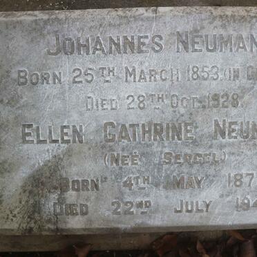NEUMANN Johannes 1853-1928 &amp; Ellen Catherine SERCEL 1875-1942