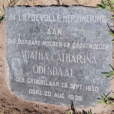 ODENDAAL Agatha Catharina nee GROBBELAAR 1850-1939