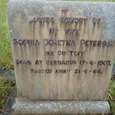 PETERSEN Sophia Doretha nee Du TOIT 1907-1944