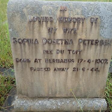 PETERSEN Sophia Doretha nee Du TOIT 1907-1944