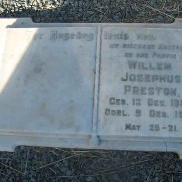 PRESTON Willem Josephus 1887-1938