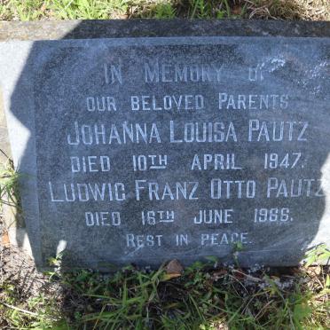 PAUTZ Ludwig Franz Otto -1966 &amp; Johanna Louisa -1947