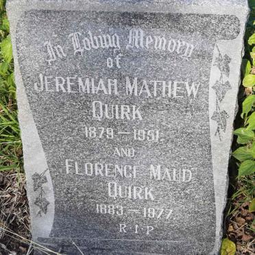 QUIRK Jeremiah Mathew 1879-1951 &amp; Florence Maud 1883-1977