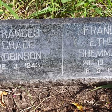 ROBINSON Frances Grace  -1943 :: SHEMMANS Frances Ethel 1895-1975