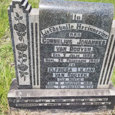 ROOYEN Cornelius Johannes, van 1890-1945 &amp; Elfrieda Lilian NORTJE 1891-1973
