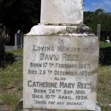 REES David 1857-1926 &amp; Catherine Mary 1861-1928
