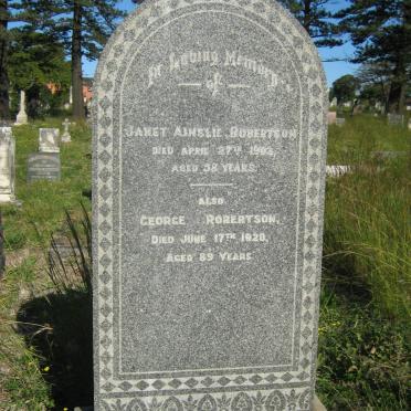 ROBERTSON George -1928 &amp; Janet Ainslie -1903