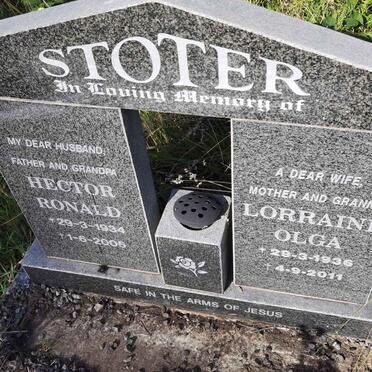STOTER Hector Ronald 1934-2005 &amp; Lorraine Olga 1936-2011